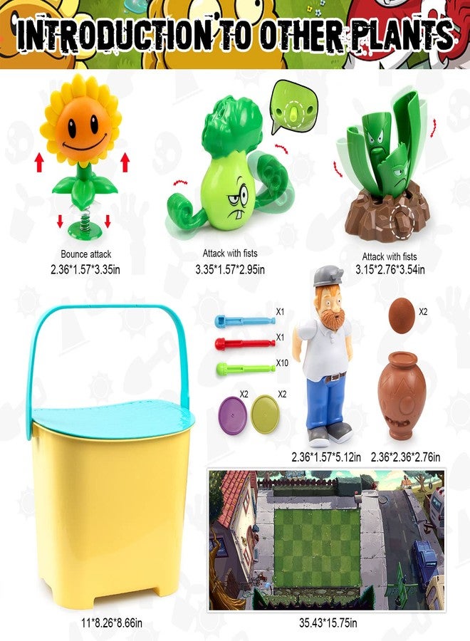 مايكري مجموعة شخصيات مايكيري PVZ المكونة من 21 قطعة، هدايا رائعة للأطفال والمعجبين، مناسبة لأعياد الميلاد والحفلات - مع خريطة ساحة معركة مقاومة للماء - Image 4